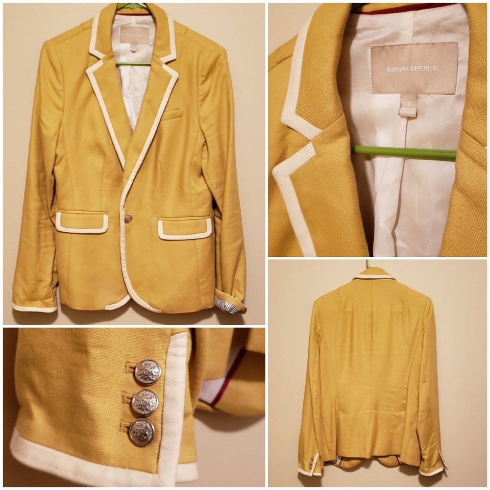 Banana Republic Yellow Blazer Size 14